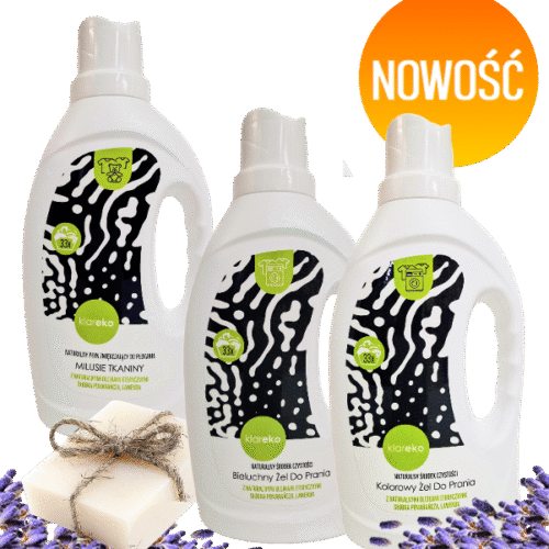 ekologiczne-środki-czystości-zestaw-przyjaciele-prania-aromat-pomarńczowo-lawendowy-klareko wysyłka gratis proszek żel do prania zmiękczacz do prania odplamiacz mydło